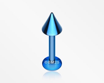 Colorline PVD Basic Steel Spike Labret-Blue