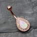 Rose Gold Opal Avice Belly Button Ring 