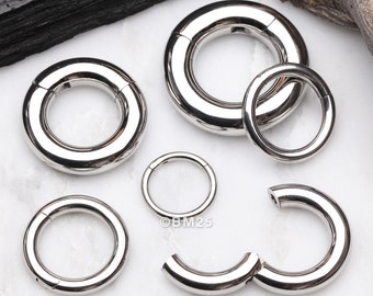 Basic Steel Seamless Hinged Clicker Hoop Ring