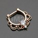Rose Gold Turan Sparkle Septum Clicker Ring 