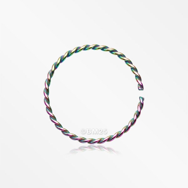 Colorline Classic Twist Wire Steel Bendable Hoop Ring-Rainbow