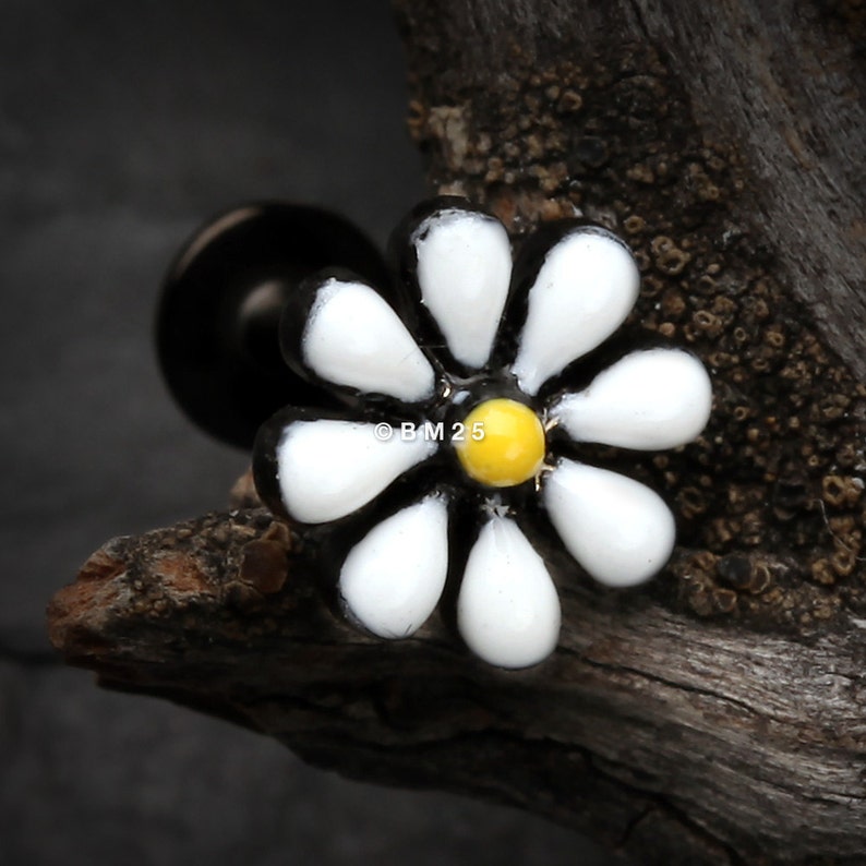 tragus, helix, cartilage, lip ring Colorline Spring Blossom Flower Top Steel Labret