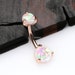 Rose Gold Prong Set Iridescent Unicorn Revo Belly Button Ring 