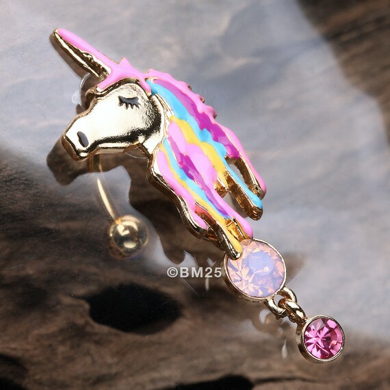 Unicorn belly button ring deals