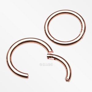 Rose Gold Plated Seamless Hinged Clicker Hoop Ring