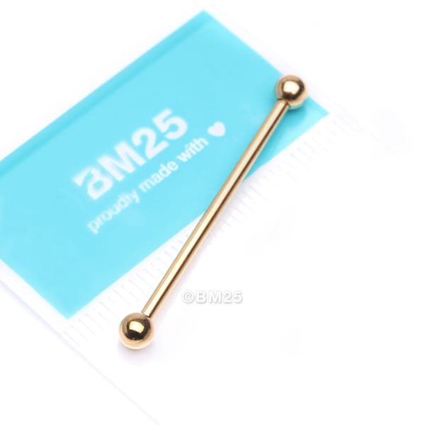 Pure24K Implant Grade Titanium Internally Threaded Basic Industrial Barbell