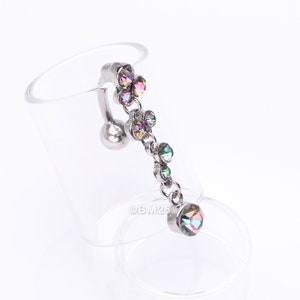Cascading Sparkle Bauble Chandelier Reverse Belly Button Ring-Vitrail Medium
