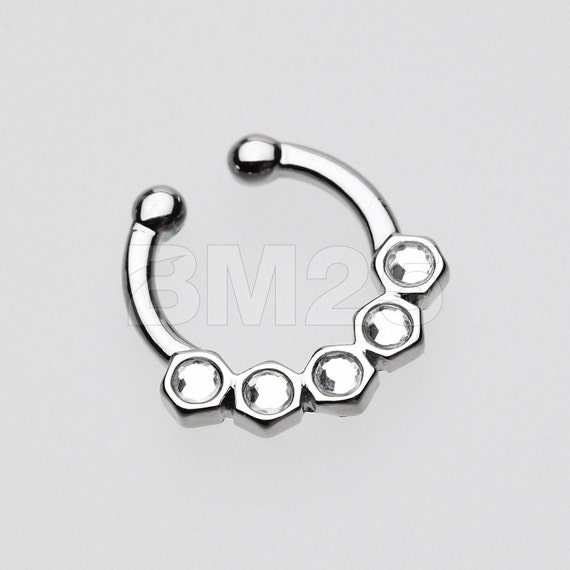 Covet Jewelry Hexa Gemina Sparkle Septum Clicker