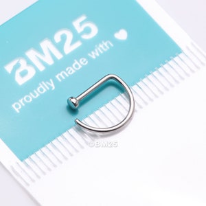 Implant Grade Titanium D-Shaped Flat Circle Top Nose Hoop