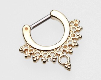 Golden Grand Entice Filigree Septum Clicker-Gold