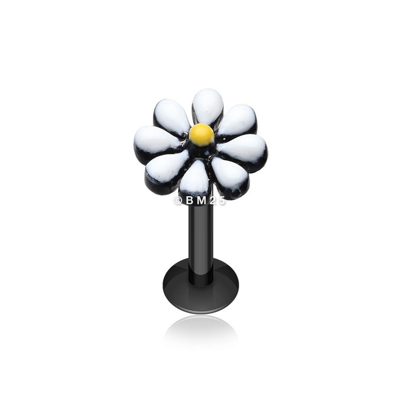 tragus, helix, cartilage, lip ring Colorline Spring Blossom Flower Top Steel Labret