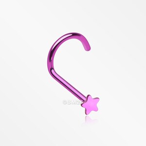 Colorline Star Nose Screw Ring-Purple