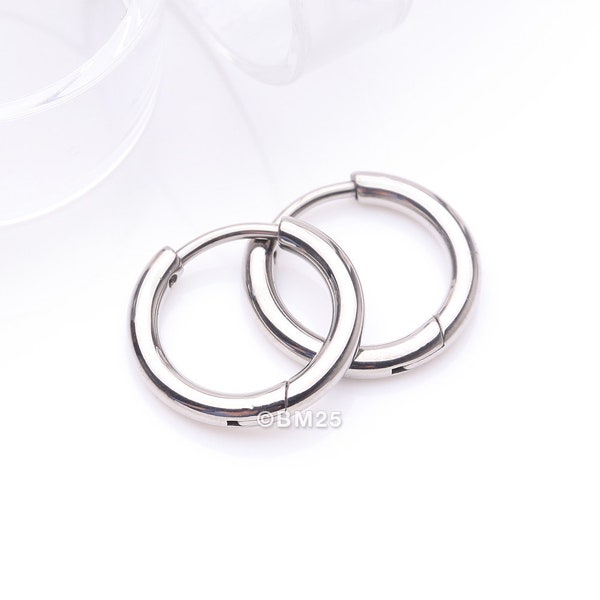 A Pair of Implant Grade Titanium Basic Huggie Hoop Earring