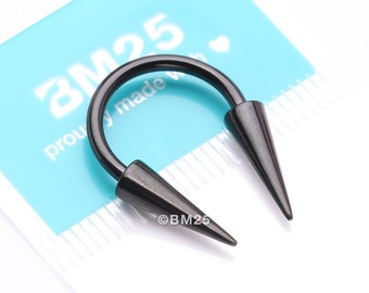 Blackline Long Spikes Steel Horseshoe Circular Barbell