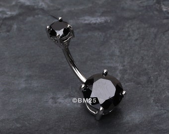 Brilliant Gem Sparkle Belly Ring-Black