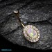 Golden Opal Elegance Belly Button Ring 