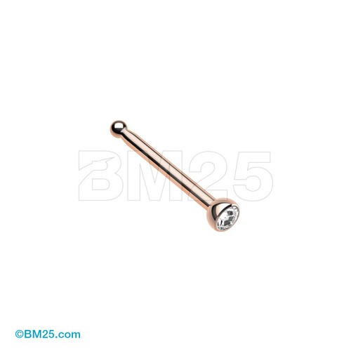 Rose Gold Press Fit Gem Top Lshaped Nose Ring Etsy