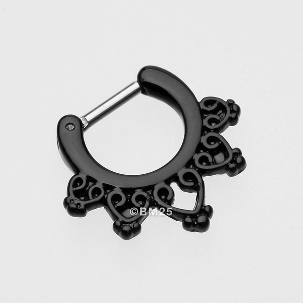 Colorline Royal Bliss Filigree Septum Clicker-Black