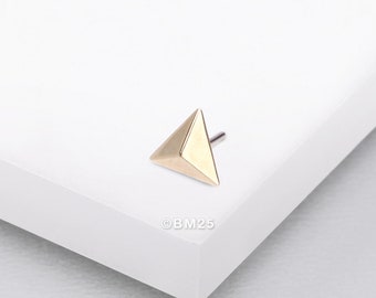 14 Karat Gold OneFit™ Threadless Tetrahedron Pyramid Top Part