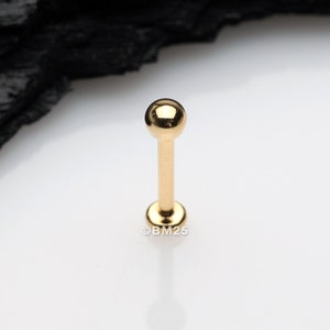 Golden Basic Ball Top Threadless Push-in Steel Labret - Etsy