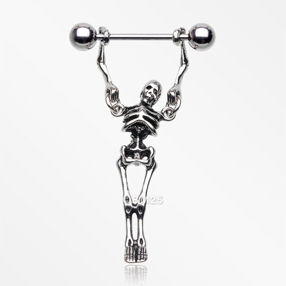 Skeleton nipple rings deals