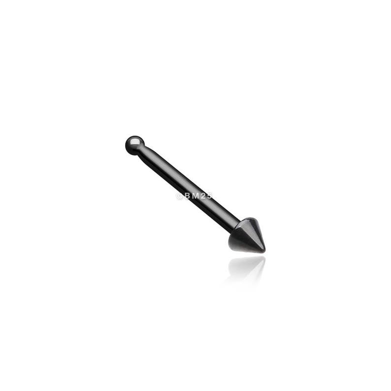 Colorline Basic Steel Spike Nose Stud Ring Black