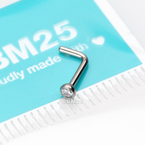 Implant Grade Titanium Press Fit Sparkle Gem Top Lshaped Nose Etsy