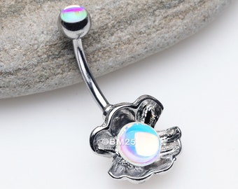 Iridescent Revo Ariel's Shell Belly Button Ring