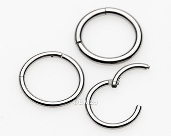 Implant Grade Titanium Basic Seamless Hinged Clicker Hoop Ring