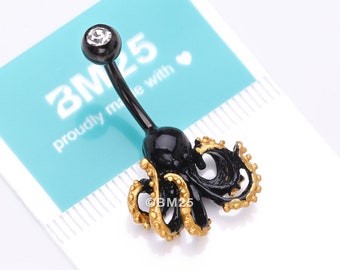 Blackline Kraken Sea Monster Belly Button Ring