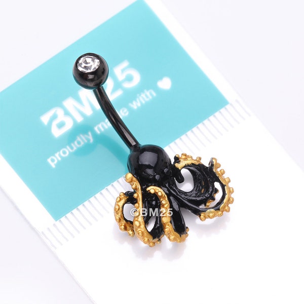 Blackline Kraken Sea Monster Belly Button Ring