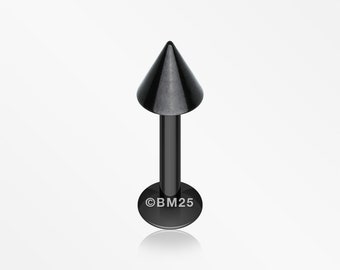 Colorline PVD Basic Steel Spike Labret-Black