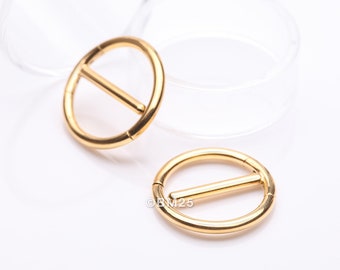 A Pair of Golden Dual Hinged Classic Hoop Nipple Clicker