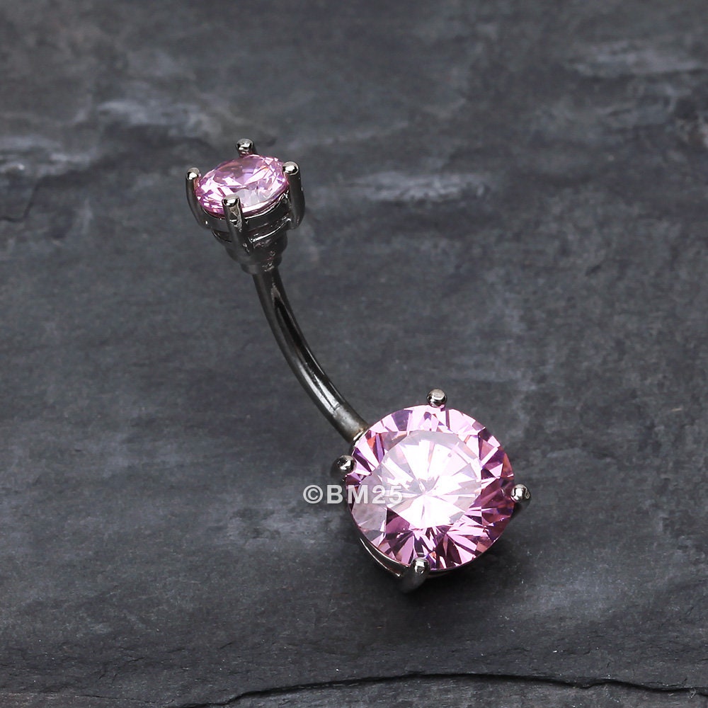 Brilliant Gem Sparkle Belly Ring pink Etsy