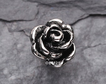 Vintage Steel Rose Cartilage Earring-Steel