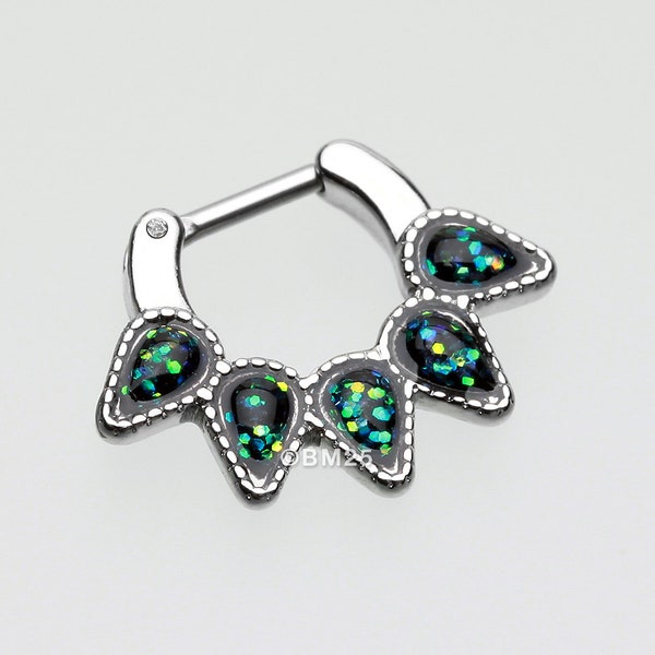 Opal Quinary Spear Septum Clicker-Black