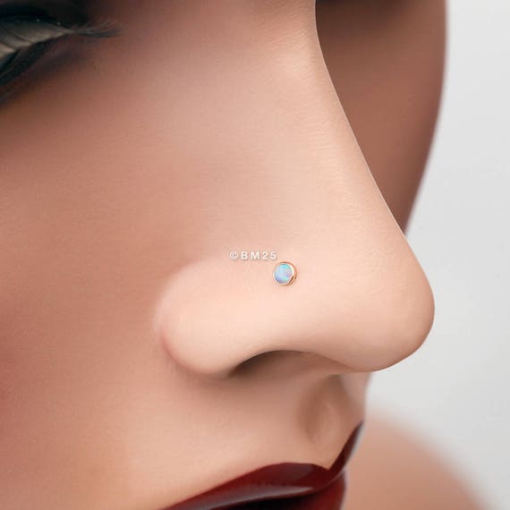 Golden Fire Opal Nose Stud Ring white Etsy Canada