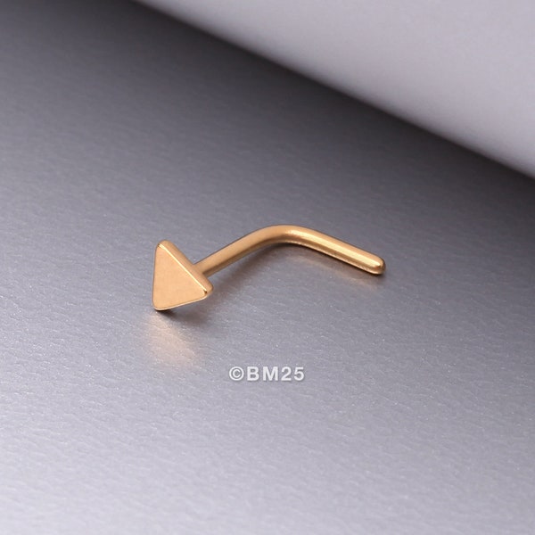 Golden Triangle Plate Top Basic Steel L-Shaped Nose Ring