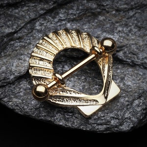 A Pair of Golden Ariel Seashell Nipple Shield Ring-Gold