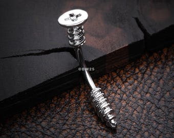 Classic Screw Bolt Steel Belly Button Ring