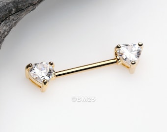 2PCS 14K Gold Nipple Rings/14g Nipple Jewelry/nipple Barbell