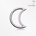 Fire Opal Lined Crescent Moon Seamless Clicker Hoop Ring