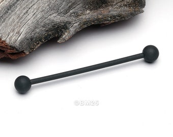 Matte Black Steel Industrial Barbell