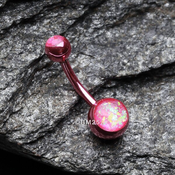 Colorline Opal Sparkle Shower Belly Button Ring-Pink