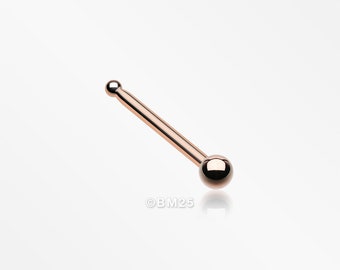 Rose Gold Ball Basic Nose Stud Ring-Rose Gold