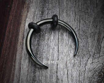 Blackline Basic Steel Pincher Septum Ring-Black