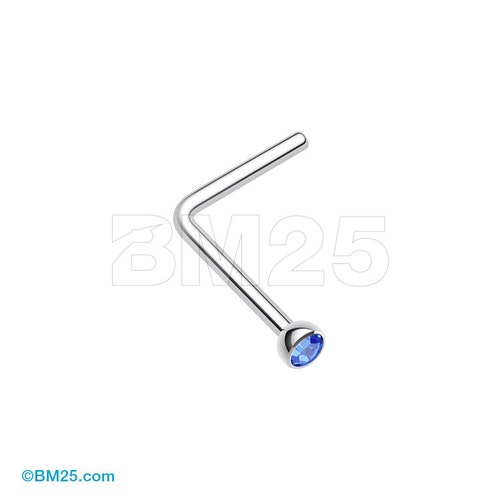Implant Grade Titanium Press Fit Sparkle Gem Top Lshaped Nose Etsy