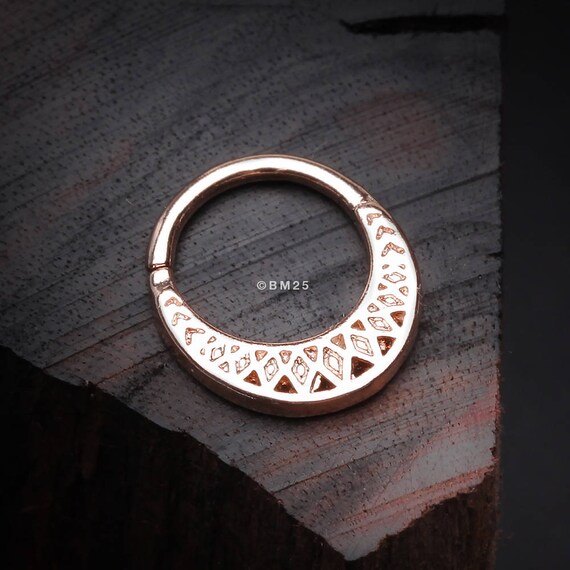 Buy Rose Gold Ceres Filigree Septum Twist Loop Ring Online in