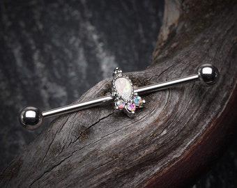 Victorian Opalescent Sparkle Industrial Barbell