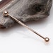 Rose Gold Sparkle Lined Gems Industrial Barbell - Clear Gem 